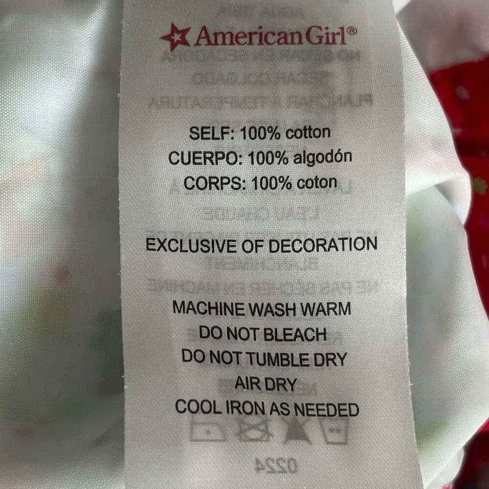 Wellie Wishers Little Girl's Holiday Apron Adjustable Straps American Girl